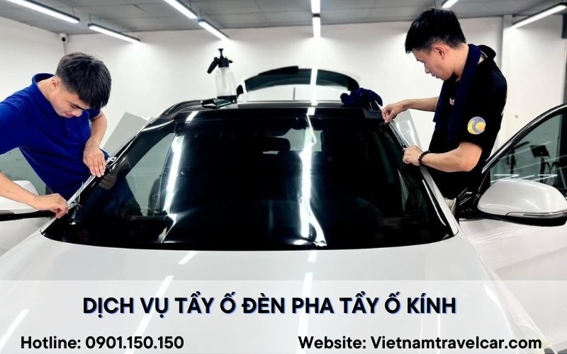 Dịch vụ tẩy ố đèn pha tẩy ố kính sạch 100% vết ố